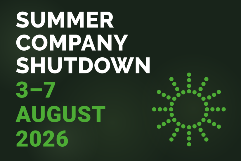 Summer Company Shutdown: 3–7 August 2026
